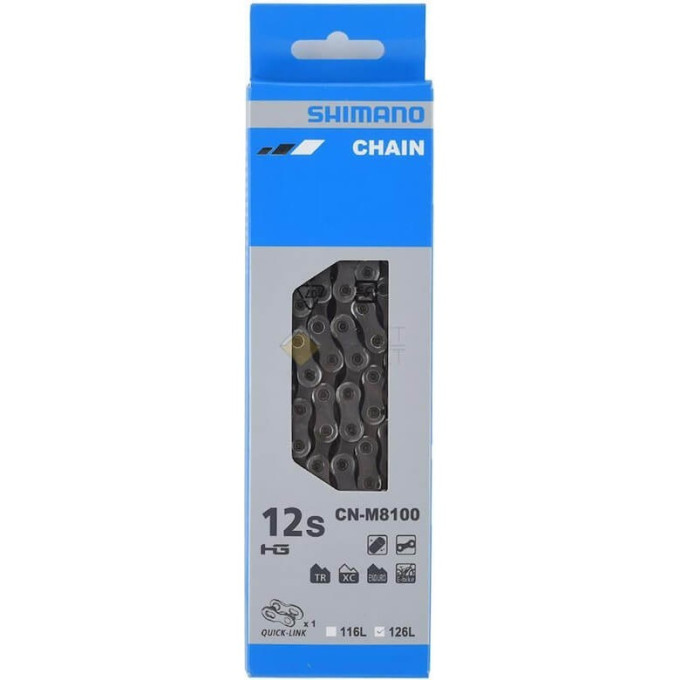 Цепь SHIMANO XT, M8100, 11/12 скоростей, 126 звеньями, с замком ICNM8100126Q