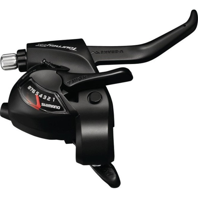 Шифтер/Тормозная ручка SHIMANO TOURNEY, TX800, левый/правый 3x8 скоростей, трос+оплетка, серебристый ESTTX800P8AS